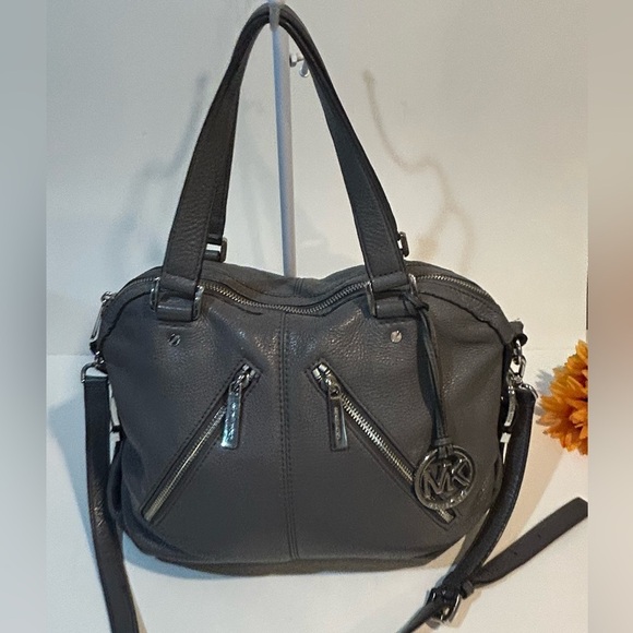 Michael Kors Gray Leather Shoulder Bag - Picture 12 of 12